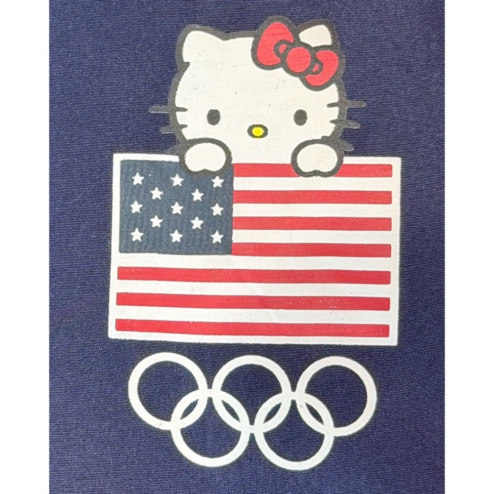 Hello Kitty x Team USA Windbreaker Track Jacket Girls Large 10/12 Olympic Sanrio